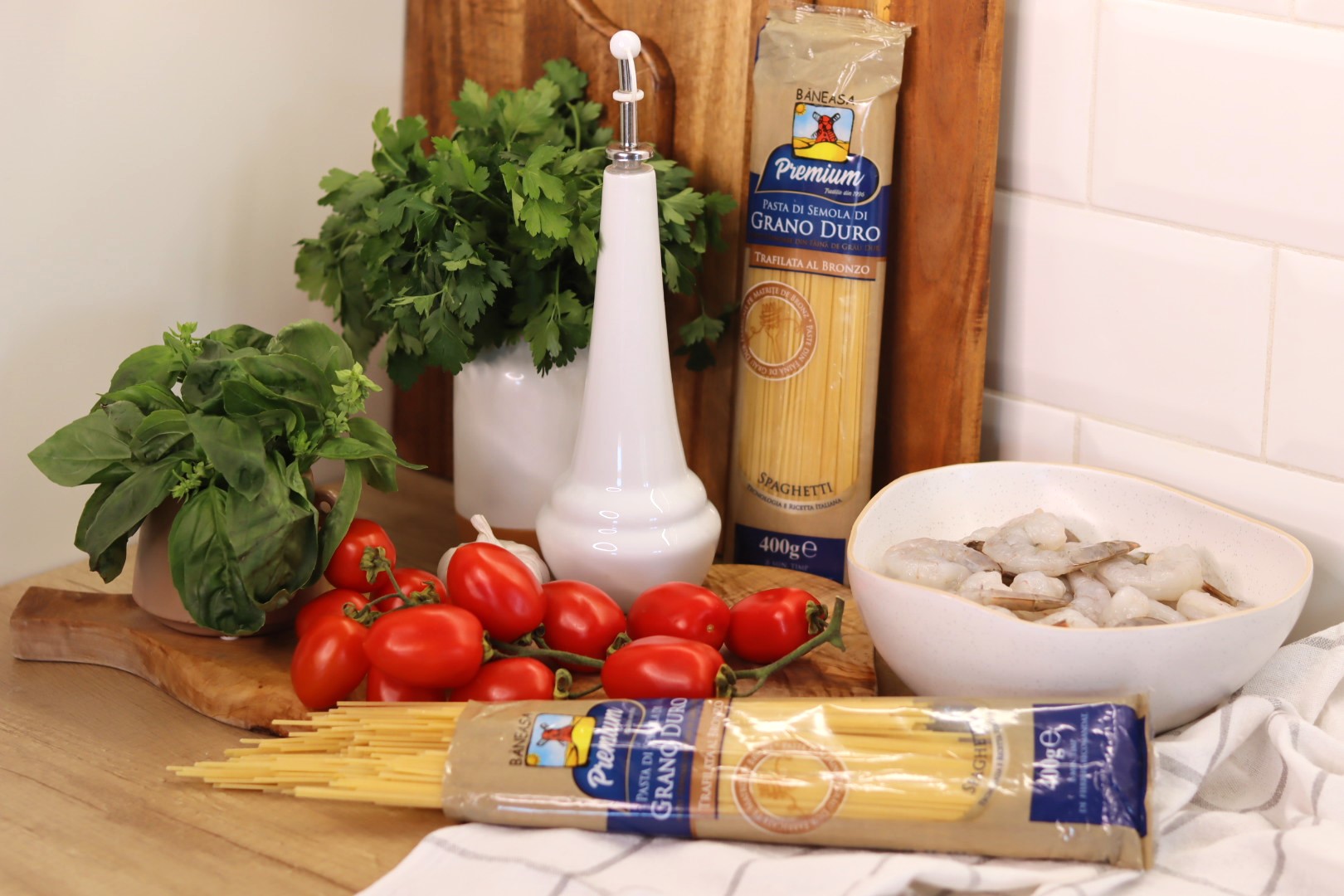 Spaghetti ai gamberi – Spaghetti cu creveti 