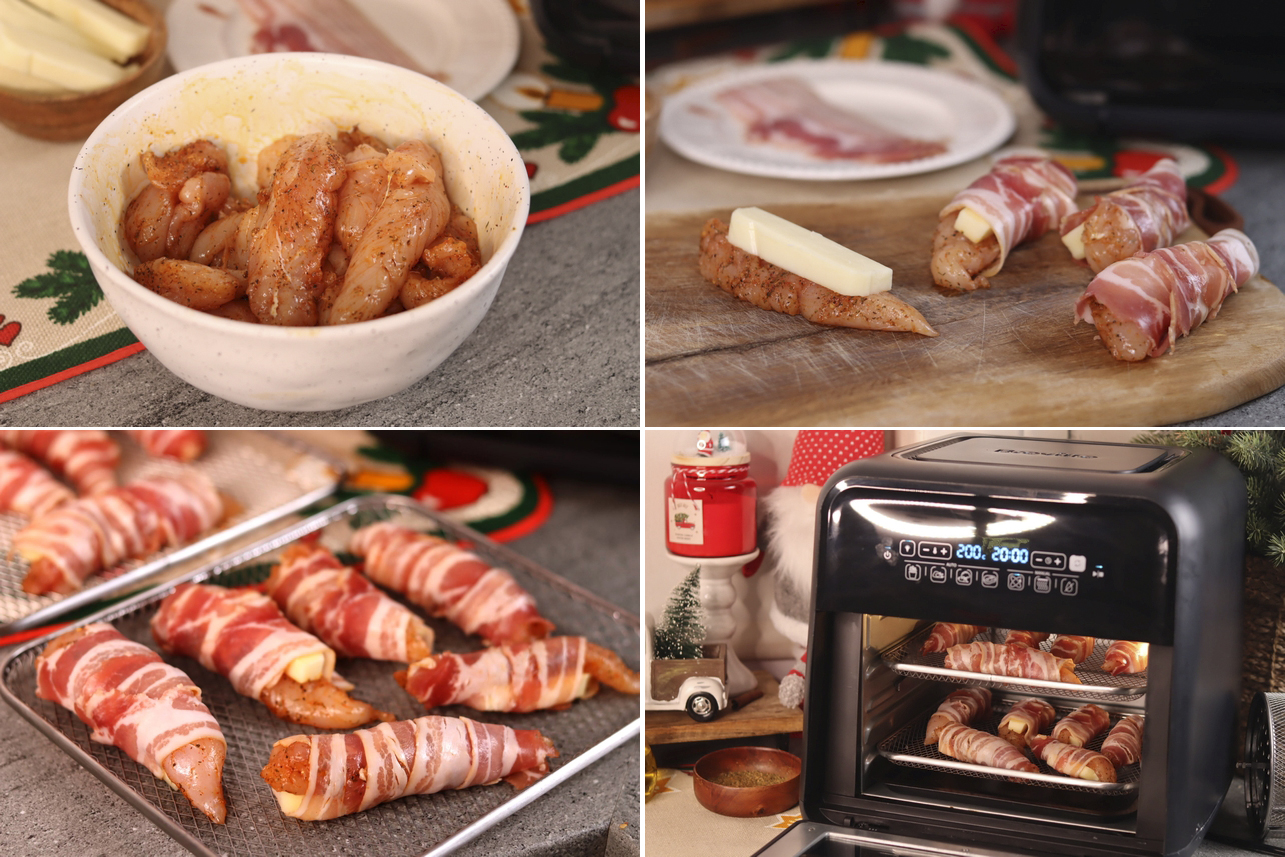 Rulouri de pui cu bacon si cascaval