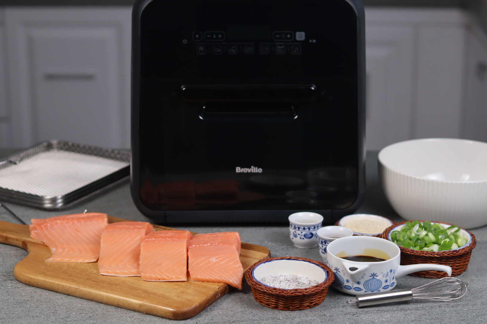 Somon teriyaki si edamame pastai la airfryer