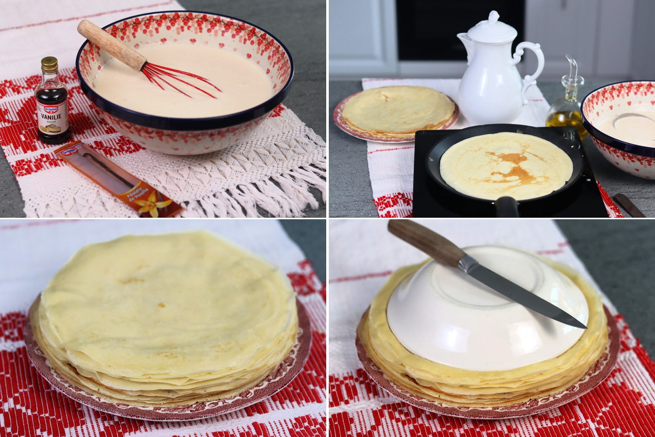 Tort de clatite cu crema de mascarpone