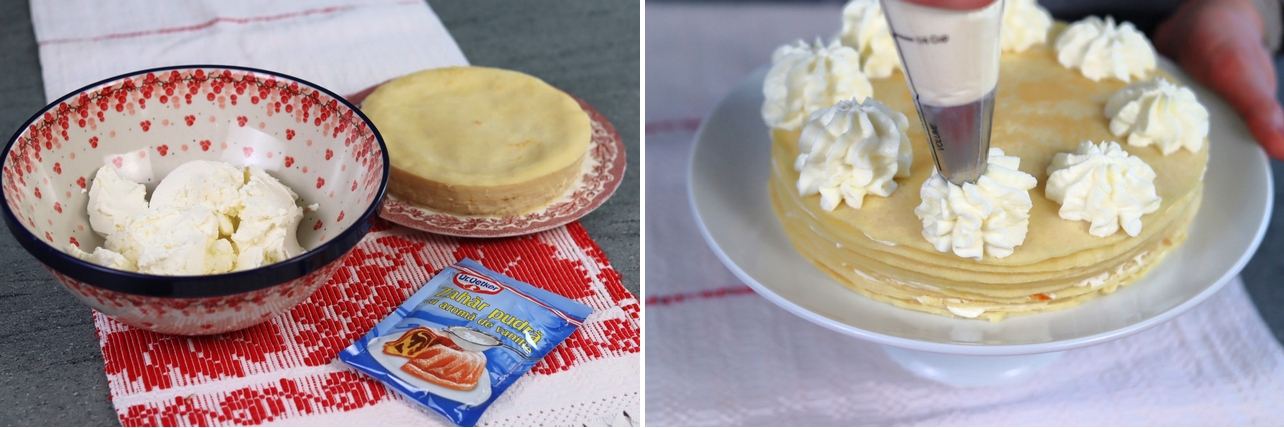 Tort de clatite cu crema de mascarpone